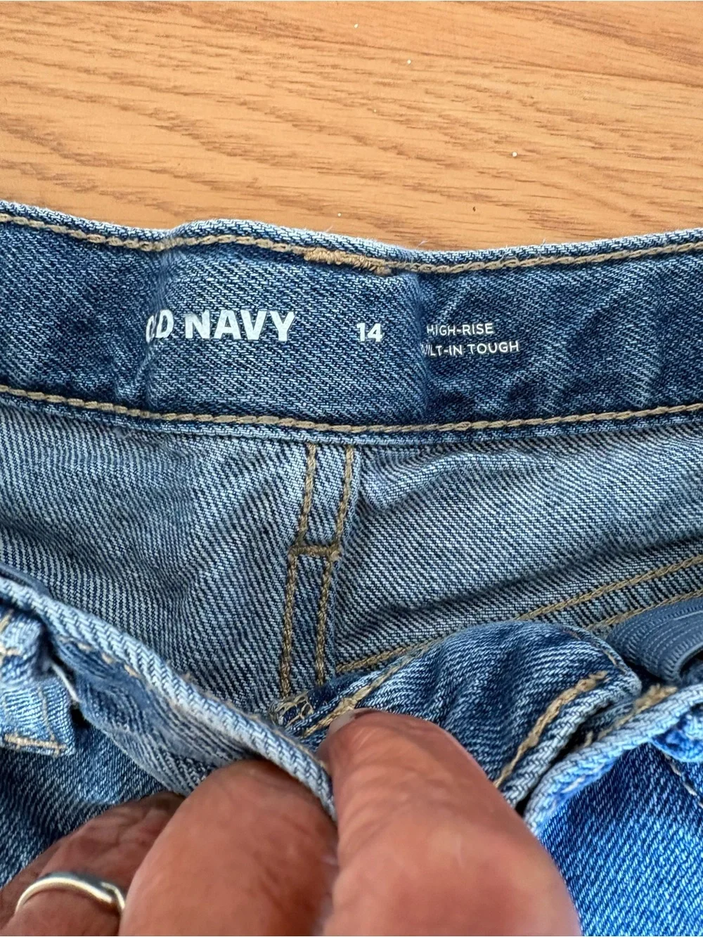 Old Navy Medium Blue Distressed Denim Shorts